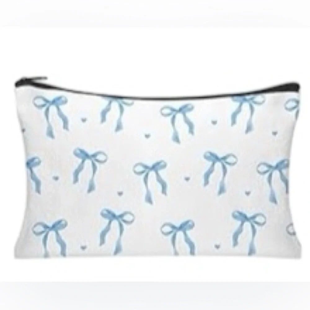 Blue Bow Makeup Bag